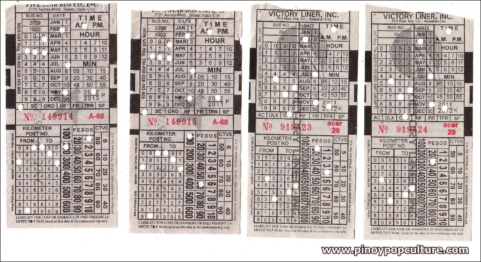 Pinoy Pop Culture Provincial Bus Tickets